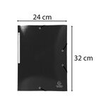 Chemise À Élastiques 3 Rabats Maxi Capacity Carte Lustrée Pelliculée 425gm2 Iderama A4 - Noir - X 25 - Exacompta