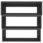 Jardinier 3 étagères 90x90x35 cm Acier noir