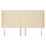 vidaXL Tête de lit avec oreilles Crème 203x23x118/128 cm Tissu