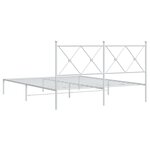 vidaXL Cadre de lit métal sans matelas et tête de lit blanc 150x200 cm