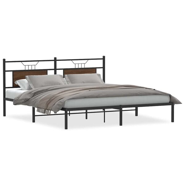 vidaXL Cadre de lit sans matelas chêne marron 160x200 cm