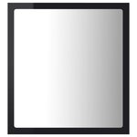 vidaXL Miroir LED de salle de bain Noir brillant 40x8 5x37cm Acrylique
