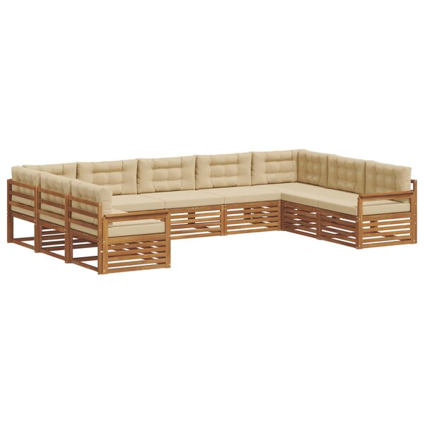 vidaXL Ensemble de canapés d'extérieur 9 pc Naturel et Beige