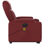 vidaXL Fauteuil inclinable de massage électrique rouge bordeaux