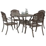 vidaXL Ensemble de tables de jardin 5 Pièces Bronze Aluminium coulé