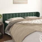 vidaXL Tête de lit avec oreilles Vert foncé 203x23x78/88 cm Velours