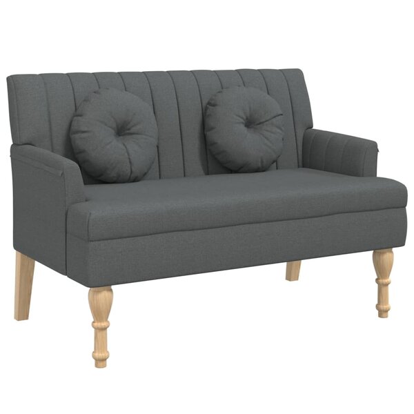 vidaXL Banc avec coussins gris foncé 113x64 5x75 5 cm tissu
