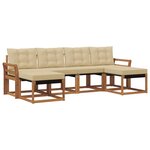 vidaXL Ensemble de canapés d'extérieur 6 pc Naturel et Beige