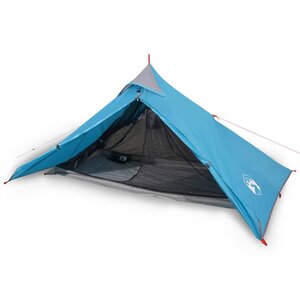 vidaXL Tente de camping tipi 1 personne bleu imperméable