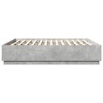 vidaXL Cadre de lit avec LED sans matelas gris béton 200x200 cm