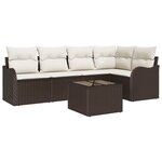 vidaXL Ensemble de canapé de jardin avec coussin 6 Pièces Gris Poly rotin