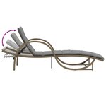vidaXL Chaise longue avec coussin beige 60x199x42 cm résine tressée
