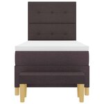 vidaXL Lit à ressorts avec matelas Marron foncé 90 x 200 cm tissu