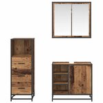 vidaXL Ensemble de mobilier de salle de bain 3 Pièces Bois Ancien