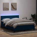 vidaXL Sommier à lattes de lit et matelas bleu foncé 140x210cm velours