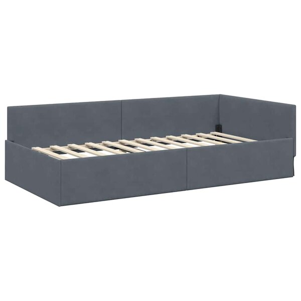 vidaXL Cadre de lit d'angle Autre Gris foncé 80 x 200 cm