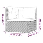 vidaXL Salon de jardin 4 Pièces avec coussins Gris Résine tressée