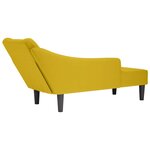 vidaXL Fauteuil long avec accoudoir droit jaune velours