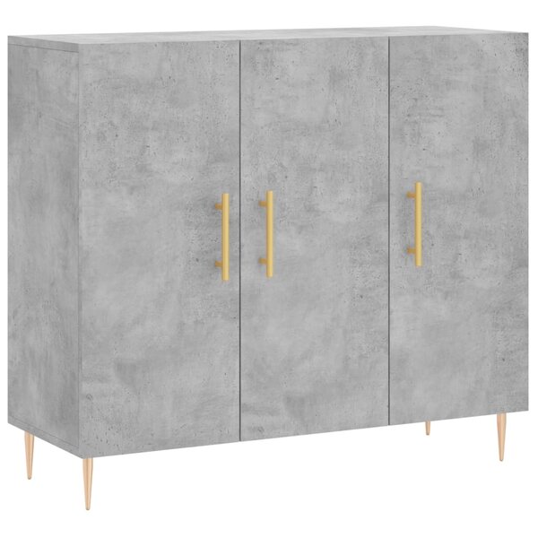 vidaXL Buffet gris béton 90x34x80 cm bois d'ingénierie