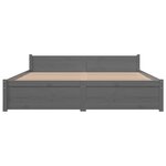 vidaXL Cadre de lit sans matelas gris bois massif 135x190 cm