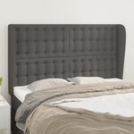 vidaXL Tête de lit avec oreilles Gris 147x23x118/128 cm Similicuir