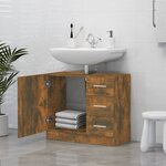 vidaXL Armoire de lavabo Chêne fumé 63x30x54 cm Bois d'ingénierie