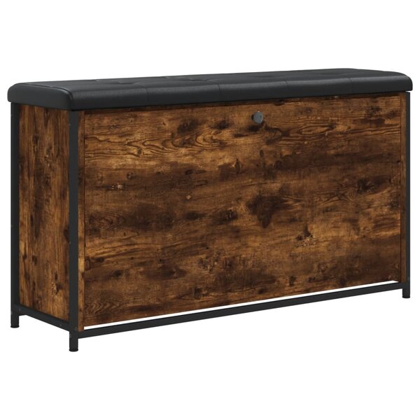 vidaXL Banc à chaussures tiroir rabattable chêne fumé 102x32x56 cm