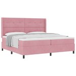 vidaXL Lit à ressorts avec matelas Rose 200 x 200 cm Velours