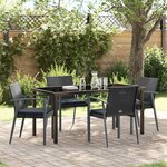 vidaXL Ensemble de salle à manger pour jardin 5 Pièces Noir Poly rotin