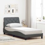 vidaXL Cadre de lit avec LED sans matelas gris foncé 80x200 cm tissu