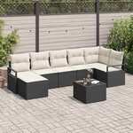 vidaXL Ensemble de canapé de jardin 8 Pièces Noir Poly rotin