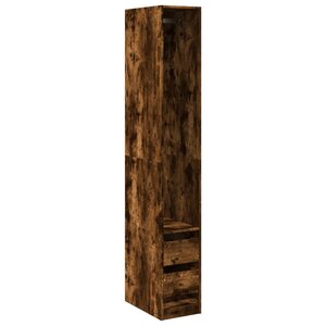 vidaXL Garde-robe chêne fumé 30x50x200 cm bois d'ingénierie