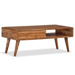 vidaXL Table basse Bois massif avec tiroir sculpté 100x50x40 cm