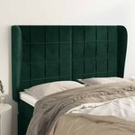 vidaXL Tête de lit avec oreilles Vert foncé 147x23x118/128 cm Velours