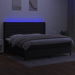 vidaXL Sommier à lattes de lit matelas et LED Noir 200x200 cm Tissu