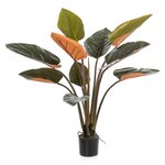 Emerald philodendron artificiel 120 cm vert et bordeaux