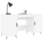 vidaXL Bureau Blanc brillant 140x50x75 cm Bois d'ingénierie
