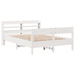 vidaXL Cadre de lit sans matelas blanc 135x190 cm bois de pin massif