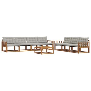 vidaXL Ensemble de canapés d'extérieur 8 Pièces Gris Naturel et Clair