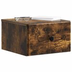vidaXL Cabinet de chevet mural Chêne fumé 34 5 x 33 x 20 cm