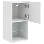 vidaXL Meubles TV avec lumières LED 2 Pièces blanc 30 5x30x60 cm