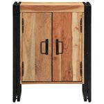 Meuble à chaussures vidaXL Noir 30x30x40 cm en bois d'acacia massif et acier