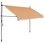 vidaXL Auvent manuel rétractable avec LED 250 cm Jaune et bleu