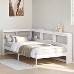 vidaXL Lit bibliothèque sans matelas blanc 75x190cm bois de pin massif