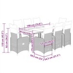 vidaXL Ensemble de bistro de jardin 9 Pièces coussins noir poly rotin