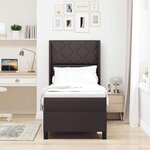 vidaXL Lit à ressorts avec matelas Marron foncé 80 x 200 cm tissu