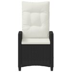 vidaXL Chaise de jardin 2 Pièces Noir et Crème 56 x 60 x 112 cm