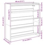 vidaXL Étagère à chaussures gris béton 80x25x81 cm bois d'ingénierie