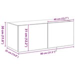 vidaXL Meuble TV mural Bois Ancien 80 x 35 x 31 cm Bois d'ingénierie