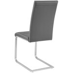 Lot de 4 chaises pieds acier siège de salon cuisine salle à manger design carré élégant gris 08_0000574